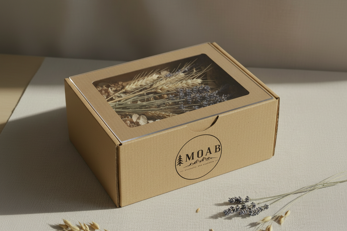 Box MOAB con coperchio trasparente e logo